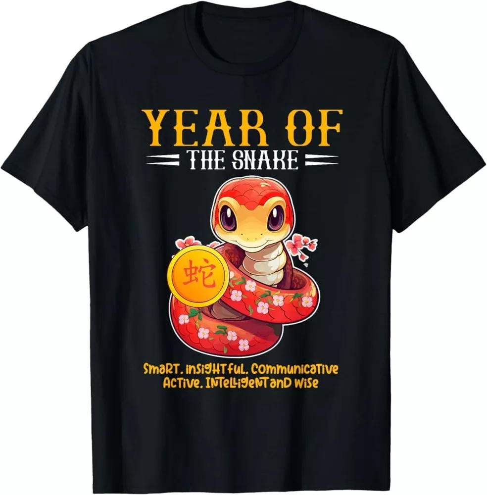 Chinese Year of Snake 2025 Zodiac Sign Happy Lunar New Year TShirt