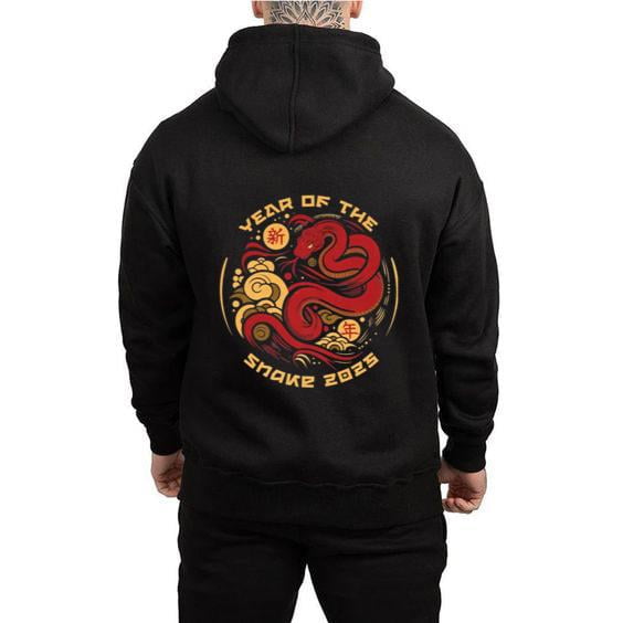 Chinese Year of the Snake 2025 Hoodie Bold and Festive Design to