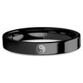 thumbnail image 1 of Chinese Yin Yang Symbol Engraved Black Tungsten Wedding Ring, 4mm, Size 4, 1 of 4