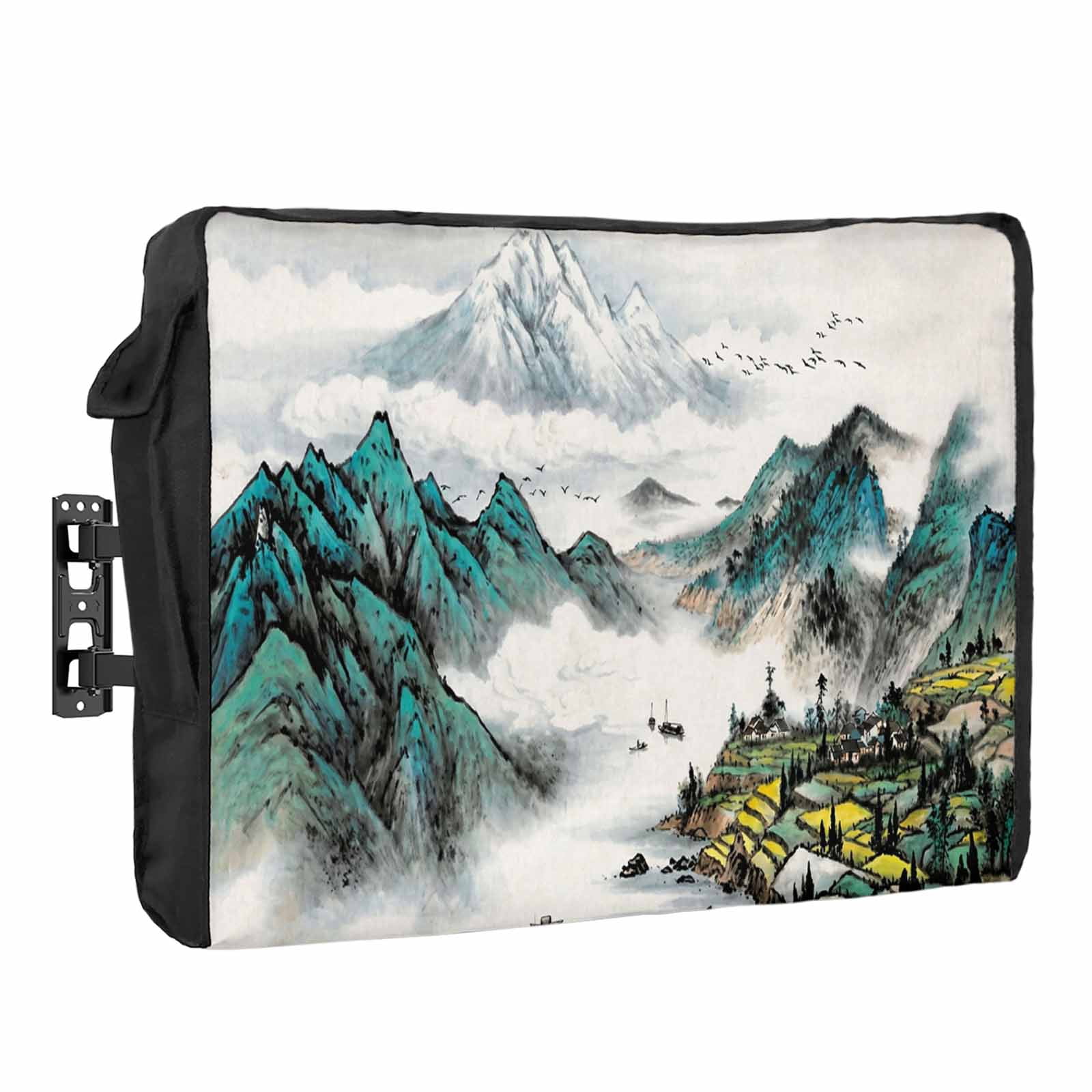 Chinese Zen Scenery Waterproof Outdoor TV Cover, Ink Painting Mountain ...