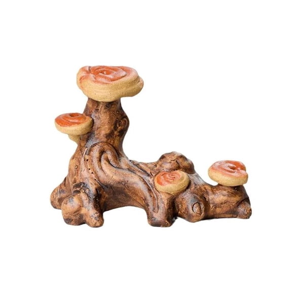 Chinese Zisha Tea Set Decoration Handmade Sculpture Purple Clay Tea Pet Bionic Ganoderma Lucidum Model