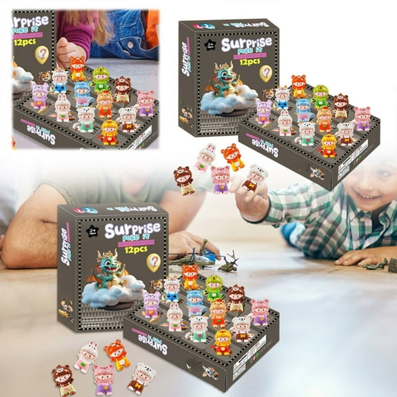 Chinese Zodiac Animal Countdown Set 12 Piece Figurines Educational Toy for Kids Ages 7 and Up