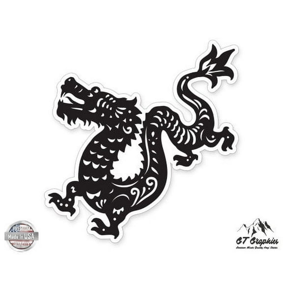 Chinese Zodiac Dragon - 3" Vinyl Sticker - For Car Laptop I-Pad Phone Helmet Hard Hat - Waterproof Decal