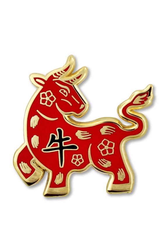 Chinese Zodiac Enamel Lapel Pin - Year of the Ox Lapel Pin