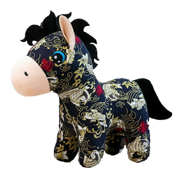 Chinese Zodiac Horse Stuffed Animal Cute Soft Horse Plush Toy Kawaii Pony Charm Christmas Gifts Lunar New Year Gift idea Home Decor Sweet Plush Accessories Birthday Presents Holiday Decor