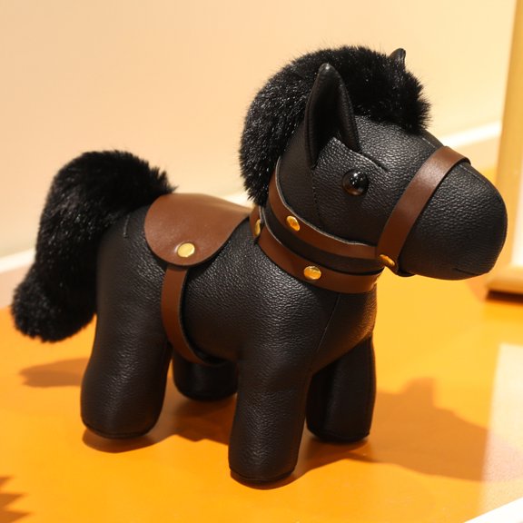 Chinese Zodiac Horse-Themed Plush Toy With Faux Leather Accents, Stuffed Horse Doll For Big Kids Teens, Soft Plush Body With Fluffy Mane Tail, Ideal Gift For Girls’ Birthdays Or
