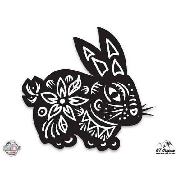Chinese Zodiac Rabbit - 5" Vinyl Sticker - For Car Laptop I-Pad - Waterproof Decal