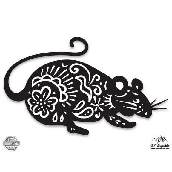 Chinese Zodiac Rat - 5" Vinyl Sticker - For Car Laptop I-Pad - Waterproof Decal
