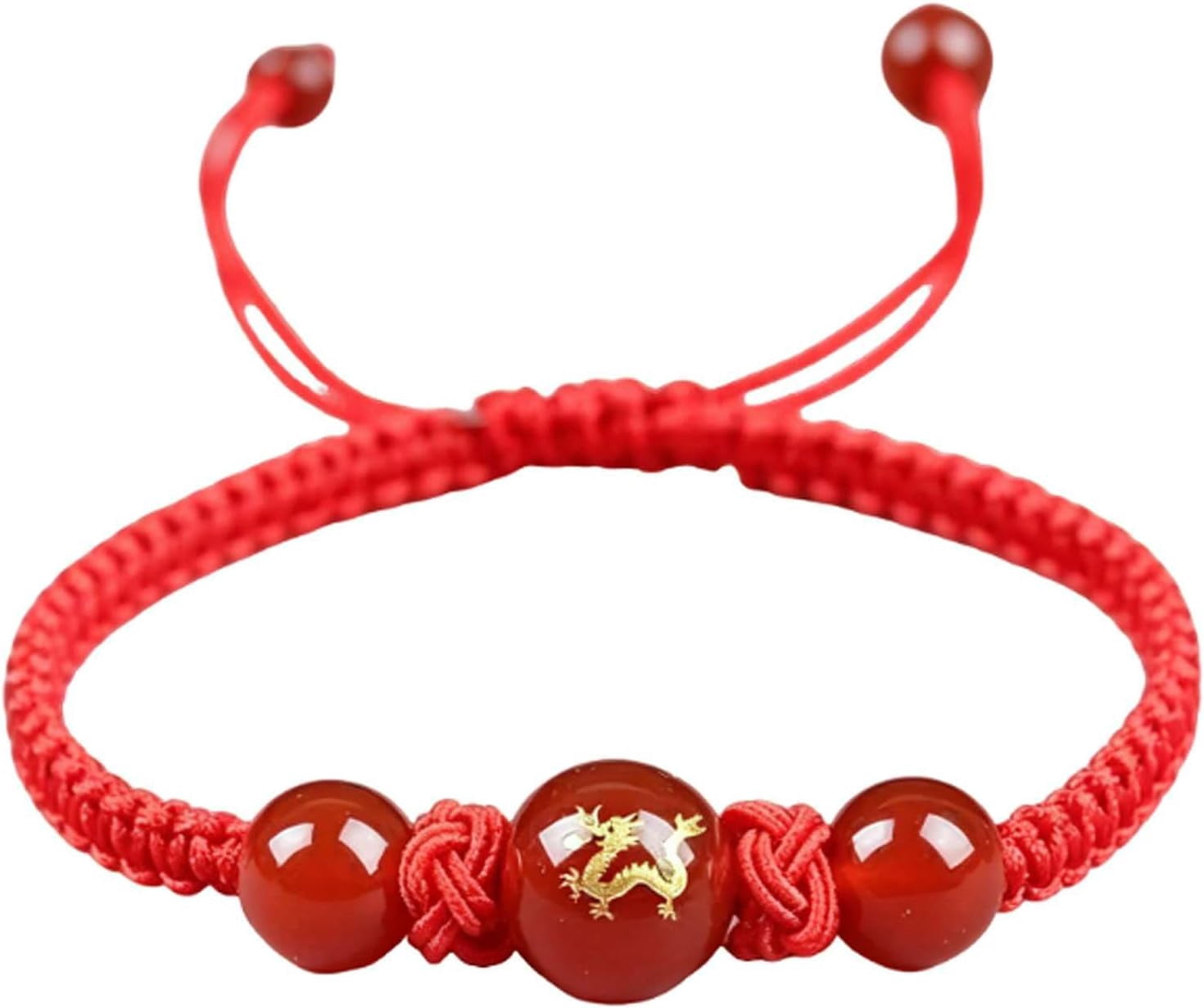 Eee Plug Chinese Zodiac Red String Bracelet with Engraved Red Agate Bead ...