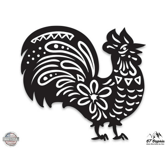 Chinese Zodiac Rooster - 12" Vinyl Sticker Waterproof Decal
