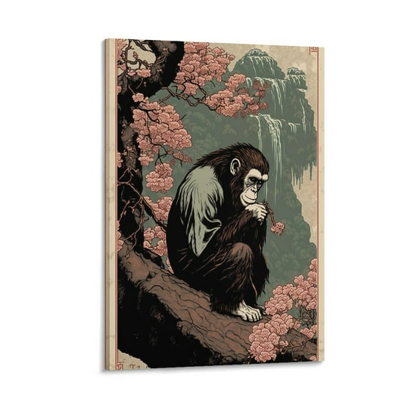 Chinese Zodiac Sign Poster Monkey Posters Art Print Wall Photo Paint Poster Hanging Picture Family Bedroom Decor Gift 24x36inch(60x90cm)