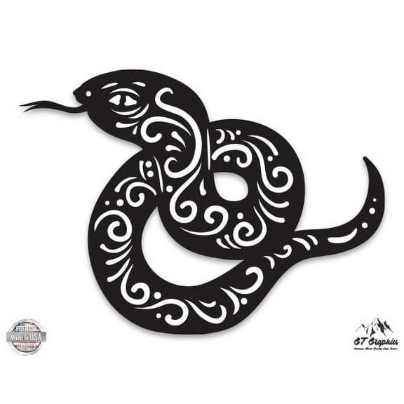 Chinese Zodiac Snake - 3" Vinyl Sticker - For Car Laptop I-Pad Phone Helmet Hard Hat - Waterproof Decal