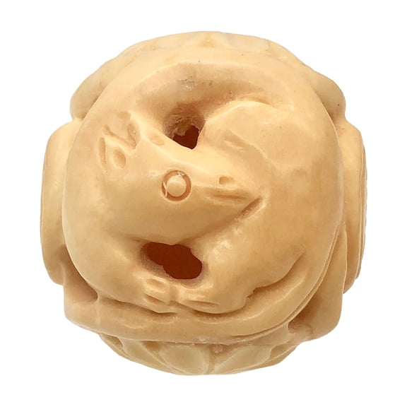 Chinese Zodiac Year of the Rat Waterbuffalo Bone Bead | 30mm | Cream | 1 Bd |