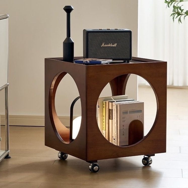 Chinese ancient style sofa side table home living room back and forth mobile coffee table simple mini corner table storage cabinet