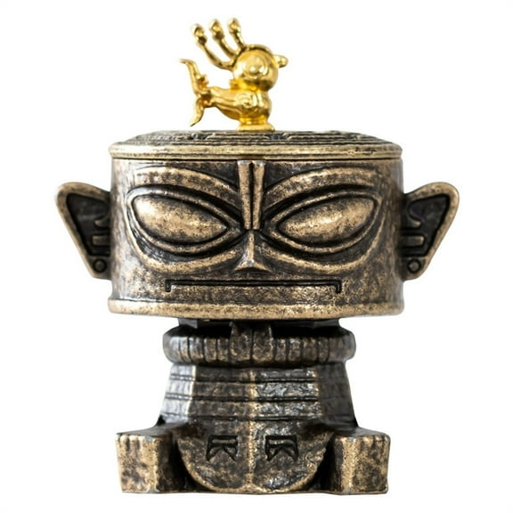 Chinese decorations, Gold Home decor, 3X2 in, Antiqued Alloy, incense Burner Holder, Vintage decor for Home, Bird Figurines Home decor, Tabletop Accent, 1 Pc