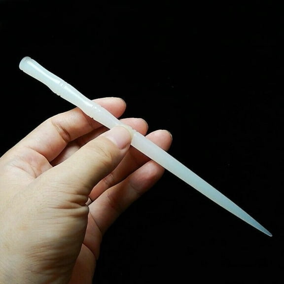 Chinese natural white jade hand-carved bamboo jade hairpin statue -