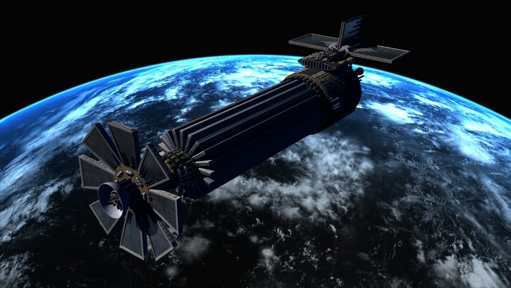 Chinese orbital weapons platform in Earth orbit Canvas Art - Rhys TaylorStocktrek Images (38 x 22)