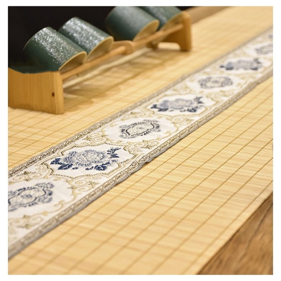 Chinese-style Table Runner, Bamboo Handmade Woven Table Runner, Non-slip Heat Insulation Decor,Placemats for Dining Table Sideboard Decor Farmhouse Kitchen