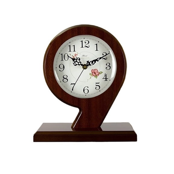Chinese style Vintage Silent Table Desk Clock Simple Living Room Seat Clock HD Glass Lens for Bedroom Living Room Indoor Decoration