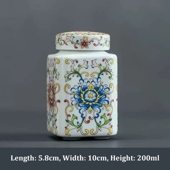 Chinese style ceramic tea caddy, Jingdezhen Chinese style porcelain, tea storage, for tea, coffee, spices and sweets
