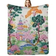 thumbnail image 1 of Chinese style pattern color Flannel Blanket Warm Soft Bedding Throws Winter Camping Chair Sofa Bed, 1 of 6