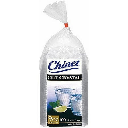 Chinet 100 CT 9 OZ Cut Crystal Plastic Cold Cups