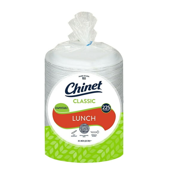 Chinet 8.75" Eco-Friendly White Fiber Plates, 225 ct.