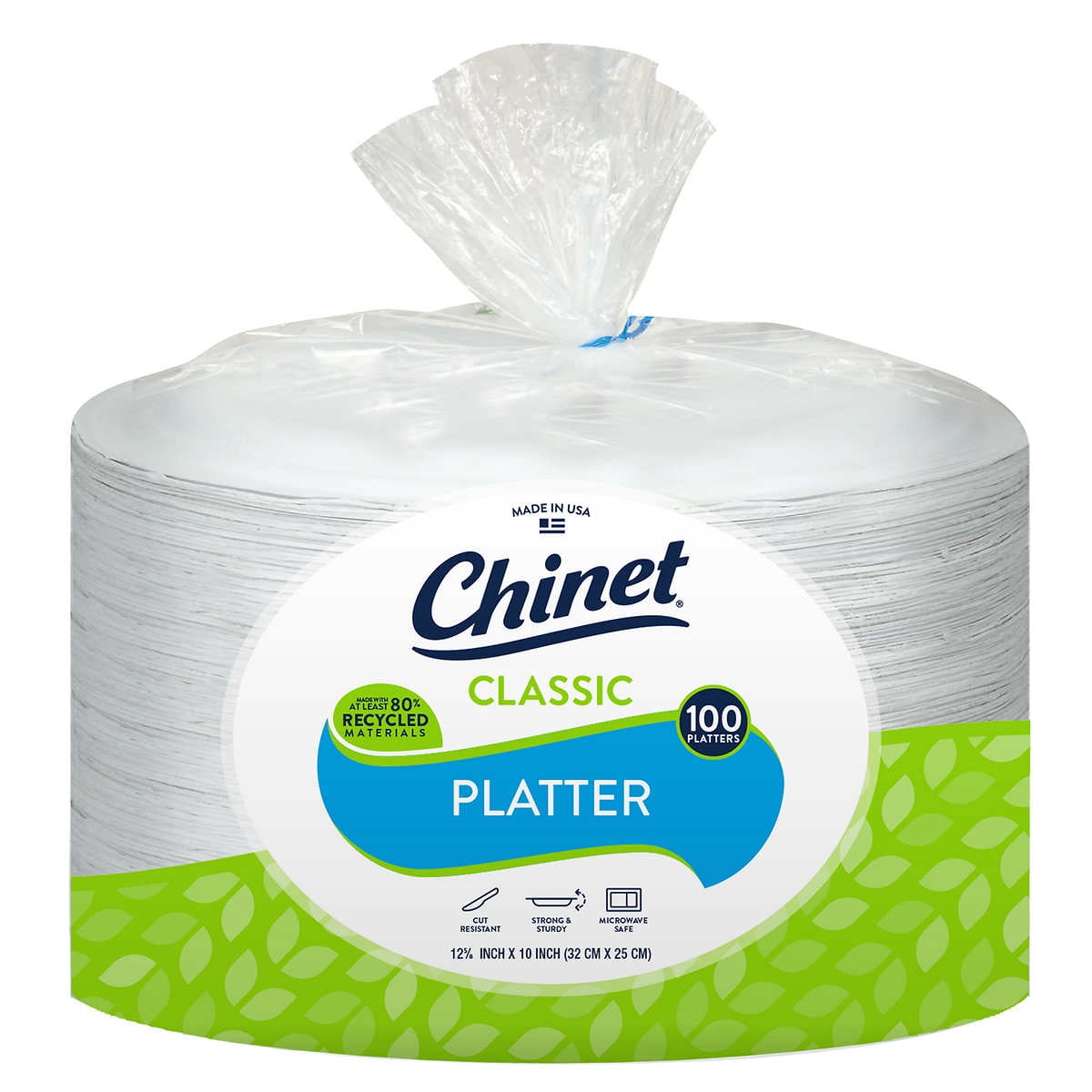 Classic 12 5/8inch x 10inch Paper Platter, 100count