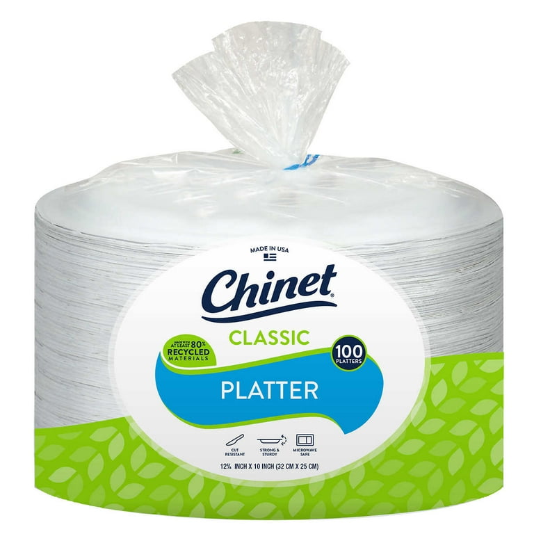 Chinet Classic White 12-5/8 x 10 Platters (100 ct.) - HapyDeals