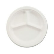 Chinet Classic 3-Compartment Paper Plates, 9.25, White, 500 Count