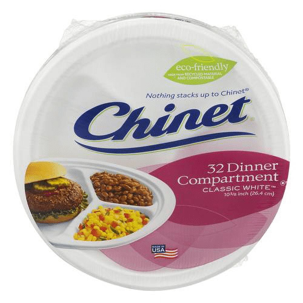 Chinet Classic® 10 3/8 x 8 3/8in Compartment Tray (30 count)