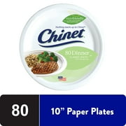 Chinet Classic Premium Disposable Paper Plates, 10 3/8", 80 Count