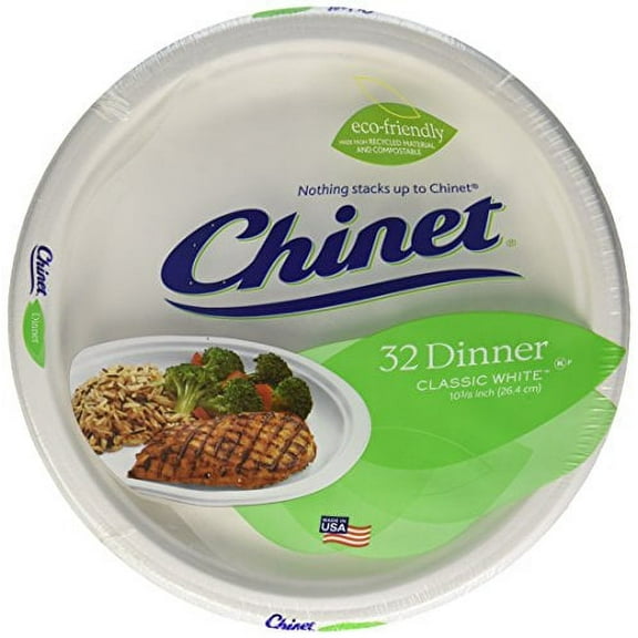 Chinet Classic White Dinner Plates (Pack of 3)