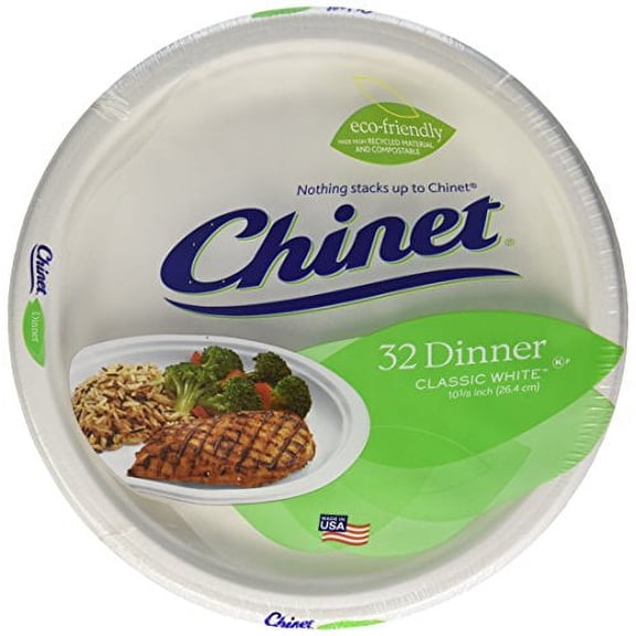 Chinet Classic White Dinner Plates (Pack of 6)
