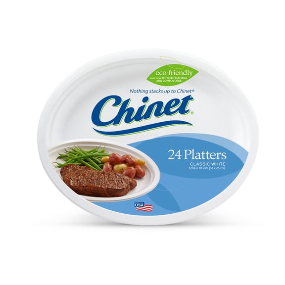 Chinet Classic White Large Platters - 24 Count