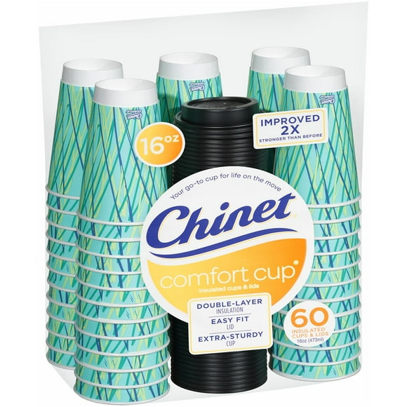 Chinet Comfort Cup, Hot Cups & Lids, 16 Oz, 60 Ct