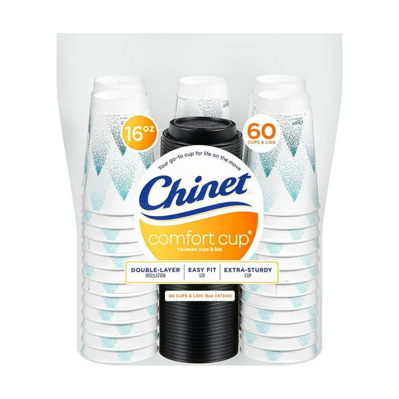 Chinet Comfort Cup Insulated Hot Cups & Lids (60 Pack)