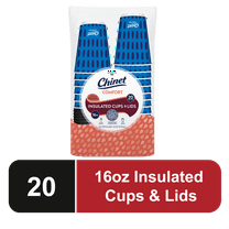 Chinet Comfort® Premium Disposable Paper Hot Cups with Lids, 16 oz, 20 Count