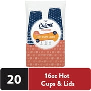 Chinet Comfort® Premium Disposable Paper Hot Cups with Lids, 16 oz, 20 Count