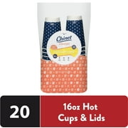 Chinet Comfort® Premium Disposable Paper Hot Cups with Lids, 16 oz, 20 Count