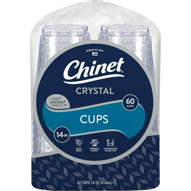 Chinet Crystal Disposable Plastic Cups, 14 oz. Water/Liquid Capacity ...