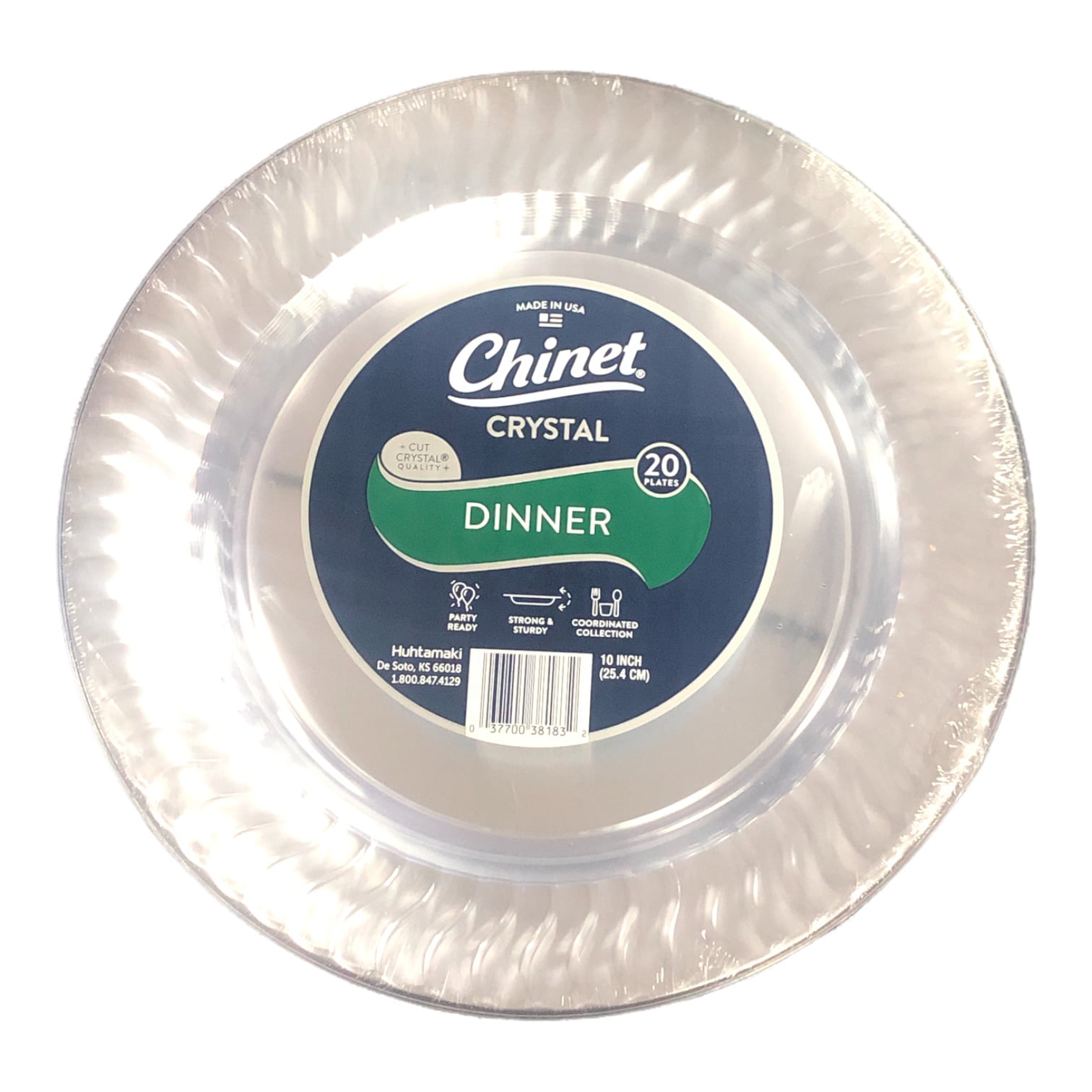 Chinet Cut Crystal Clear Plastic 10 Dinner Plates Case (100 Ct.)
