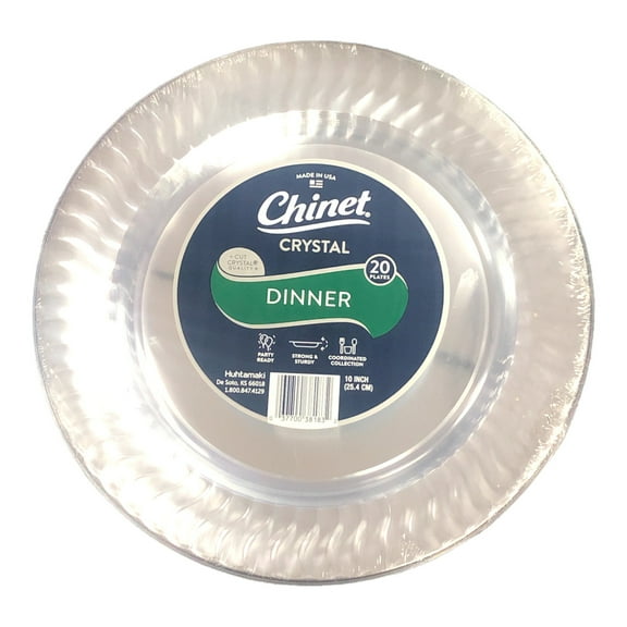 Chinet Cut Crystal Clear Plastic 10" Dinner Plates Case (100 ct.)