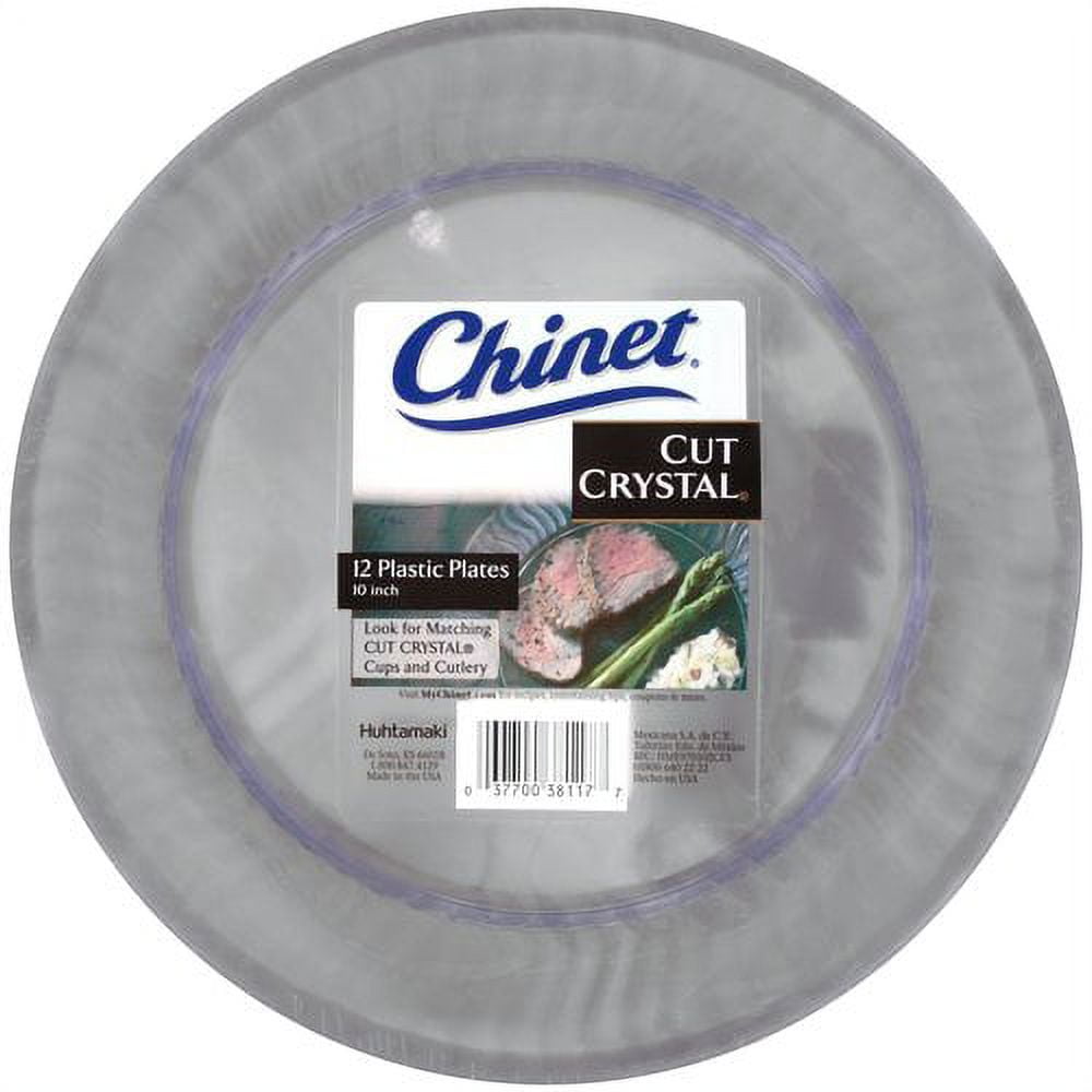 Chinet Cut Crystal Clear Plastic 7 Dessert Plates Case - 30 ct