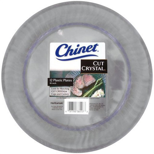 Cut Crystal Plastic Plates, 10", 12 Count