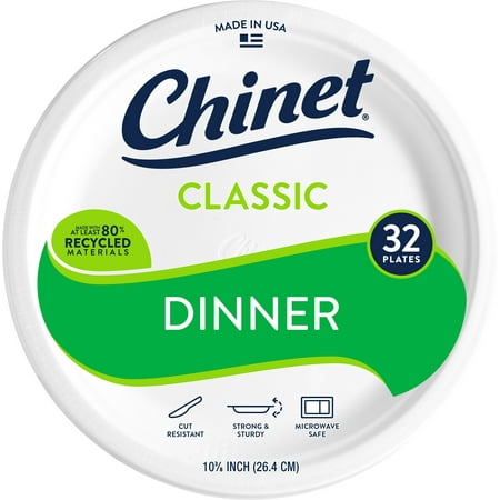 Chinet Dinner Plate 10", 32 ct