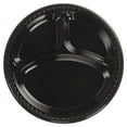 thumbnail image 1 of Chinet Heavyweight Black Plastic 3-Compartment Dinner Plates, 10 1/4", 500 Count, 1 of 2