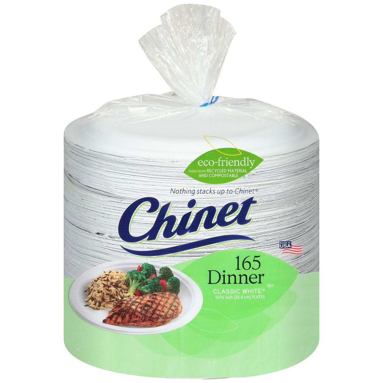 Chinet Classic White Disposable Paper Dinner Plates 165 Count Pack Walmart