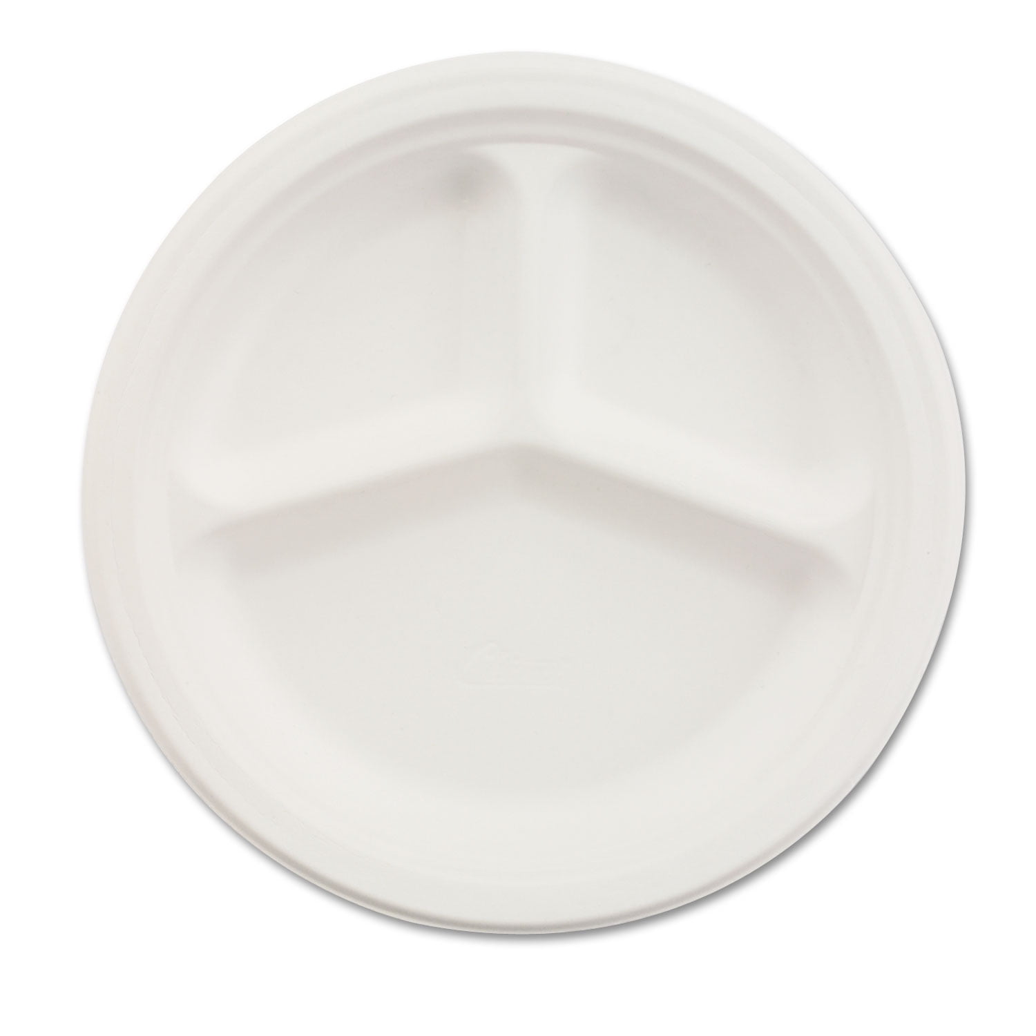 Chinet Paper Dinnerware, 3-Comp Plate, 9 1/4 Dia, White, 500/Carton