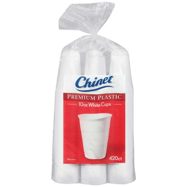 Chinet Premium Disposable 10 oz White Plastic Cups, Bulk 420-count ...